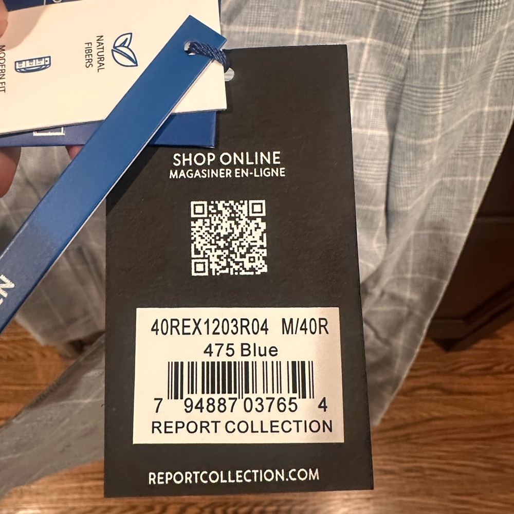 Report Collection Light Gray Windowpane Sport Coa… - image 3